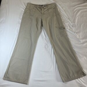 Canyon River Blues Womens Khaki Pants Size 7 Cream Drawstring‎ Vintage Y2K Cargo